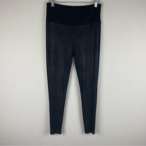 Assets by Spanx Black Faux Leather Front Pull On Leggings Size XL